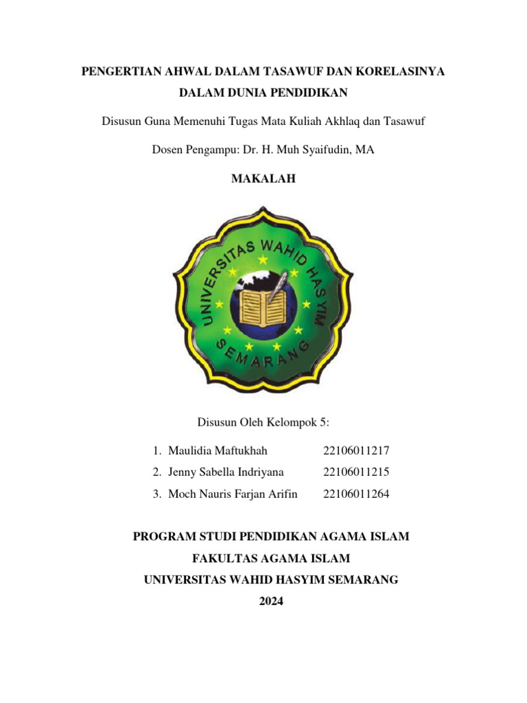 Ahwal Tasawuf dan Pendidikan Islam | PDF