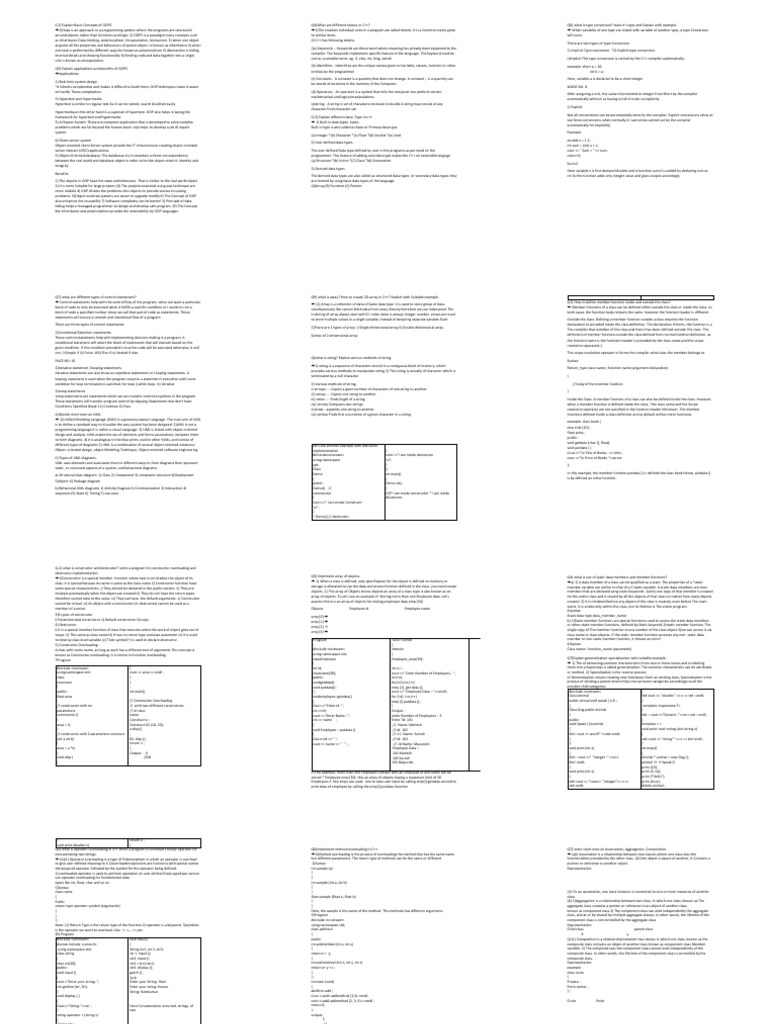 opps cheat | PDF | Inheritance (Object Oriented Programming) | C++