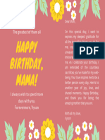 Pink Flower Mom Birthday Card