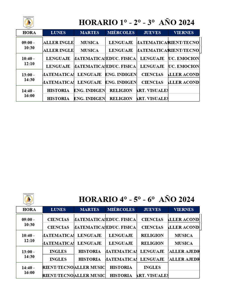 Plantilla Horario Escolar | PDF | Idiomas del Reino Unido