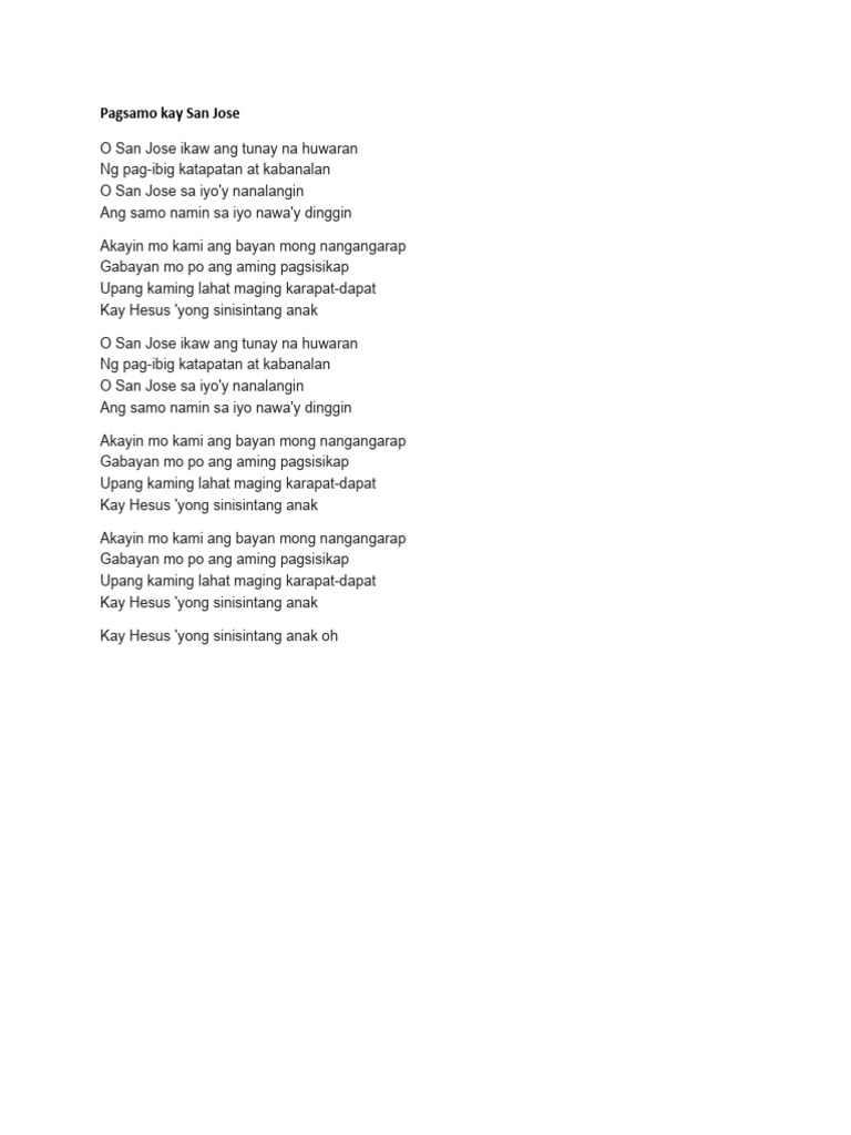 Pagsamo Kay San Jose | PDF