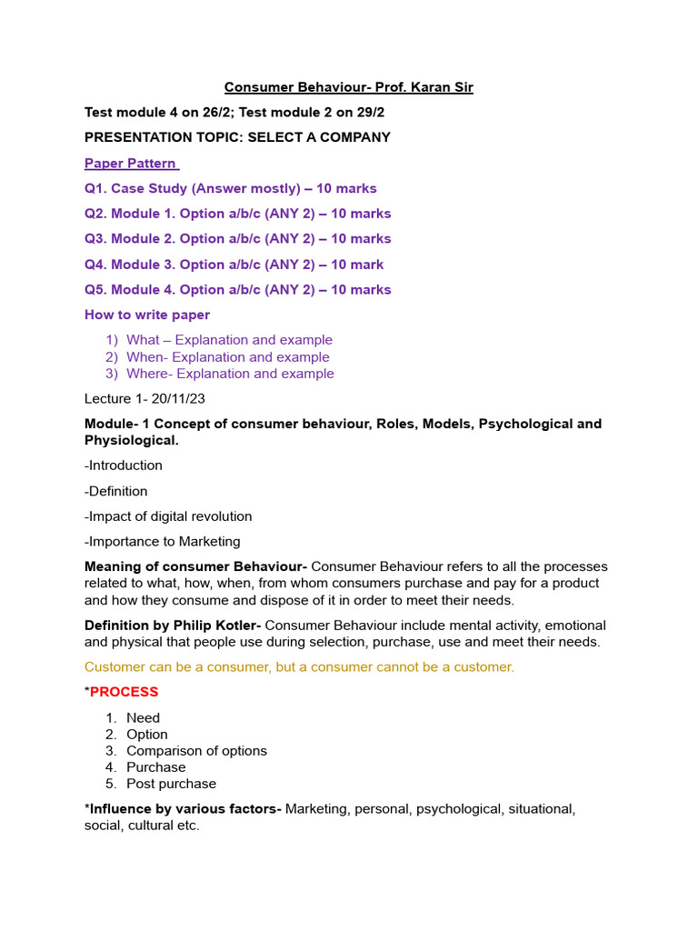 Consumer Behaviour Insights and Models | PDF | Behavior | Consumer ...