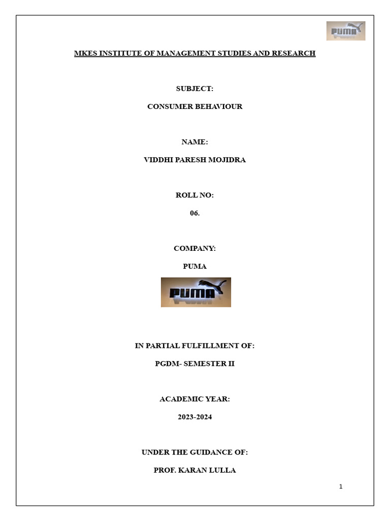 Puma Report Pdf Brand Marketing