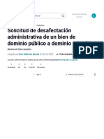 Solicitud de Desafectación Administrativa de Un Bien de Dominio Público A Dominio Privado