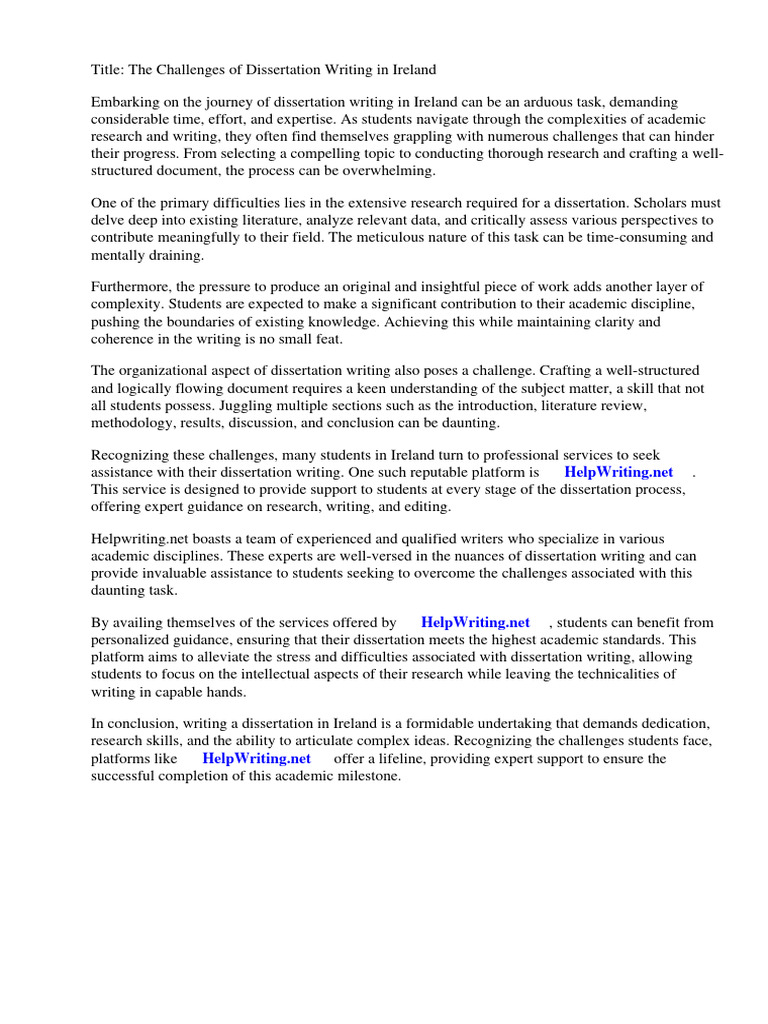 Dissertation Writing Ireland | PDF | Thesis | Expert