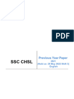 SSC CHSL: Previous Year Paper