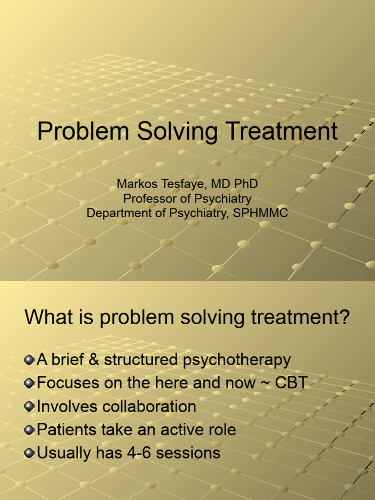 Problem Solving Treatment Overview | PDF | Mental Disorder | Major ...