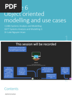 Lecture 6 - Object Oriented Modelling and Use Cases