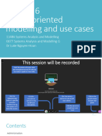 Lecture 6 - Object Oriented Modelling and Use Cases