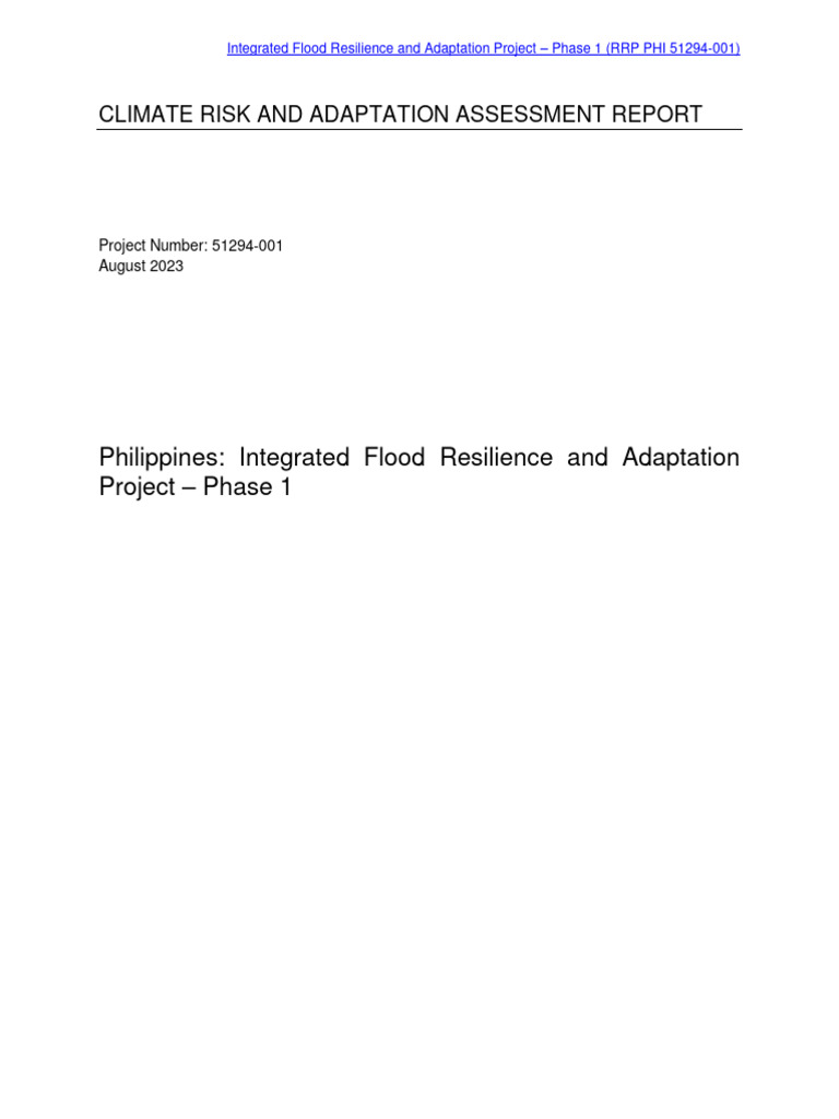 Philippines Flood Resilience Assessment Report | PDF | Tropical ...