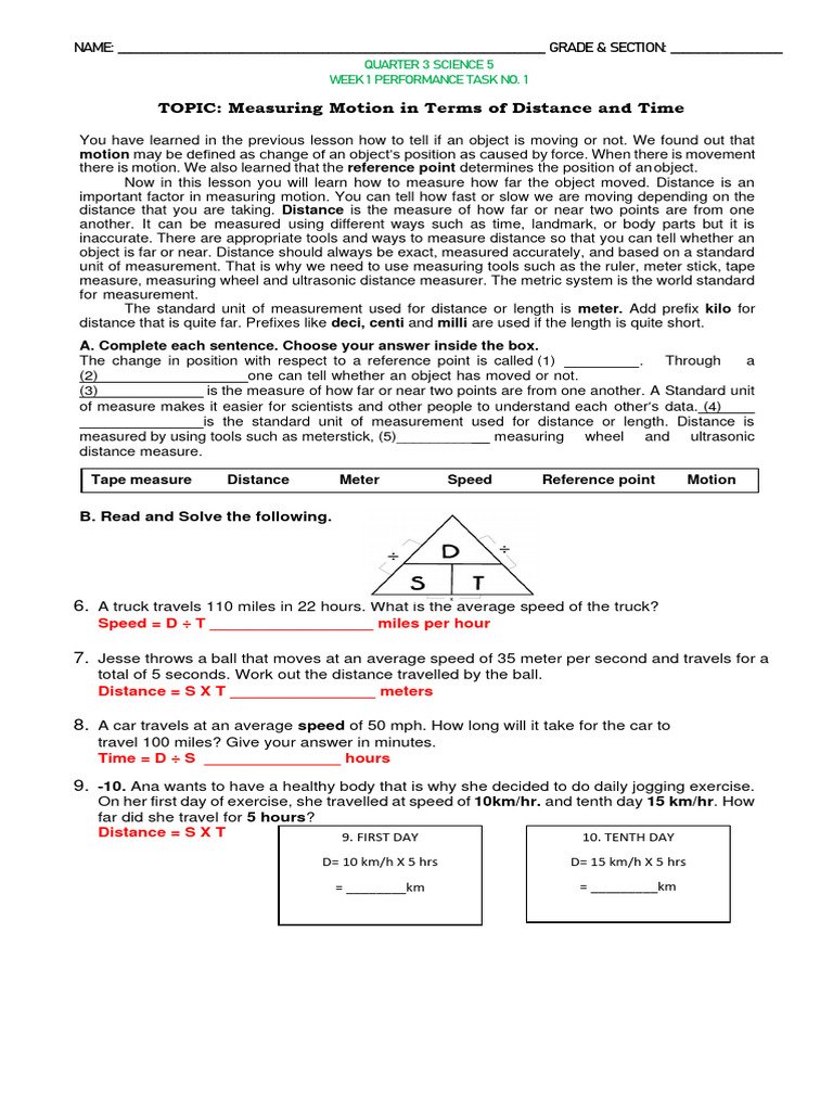Q3-P. Task 1 - DST Triangle | Download Free PDF | Speed | Distance