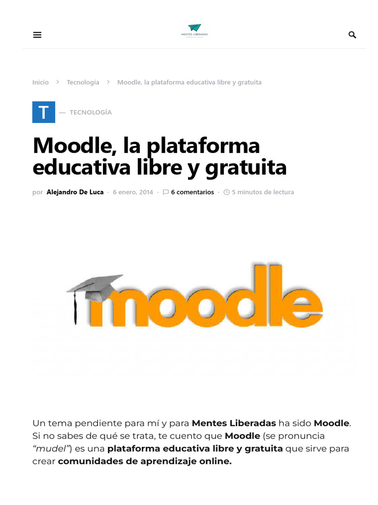 Moodle: Plataforma Educativa Gratuita | PDF | Moodle | Red mundial