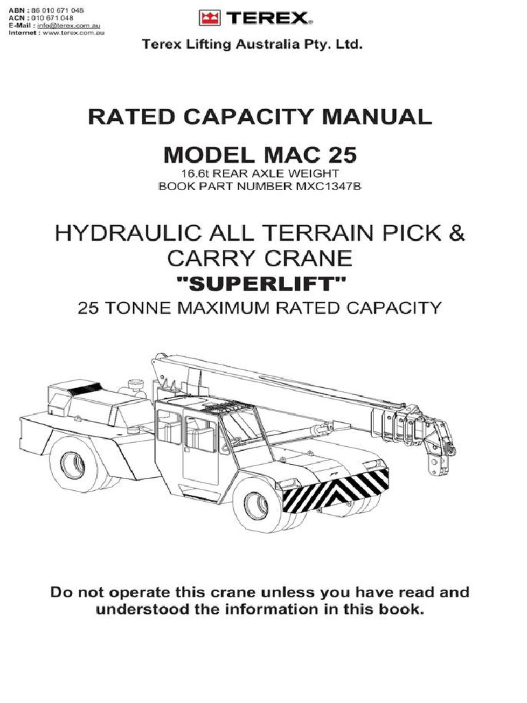 Franna MAC25 SL Crane Charts v2 PDF