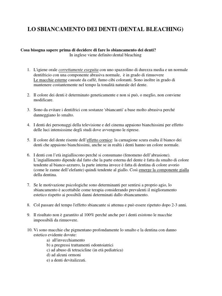 Sbiancamento Denti