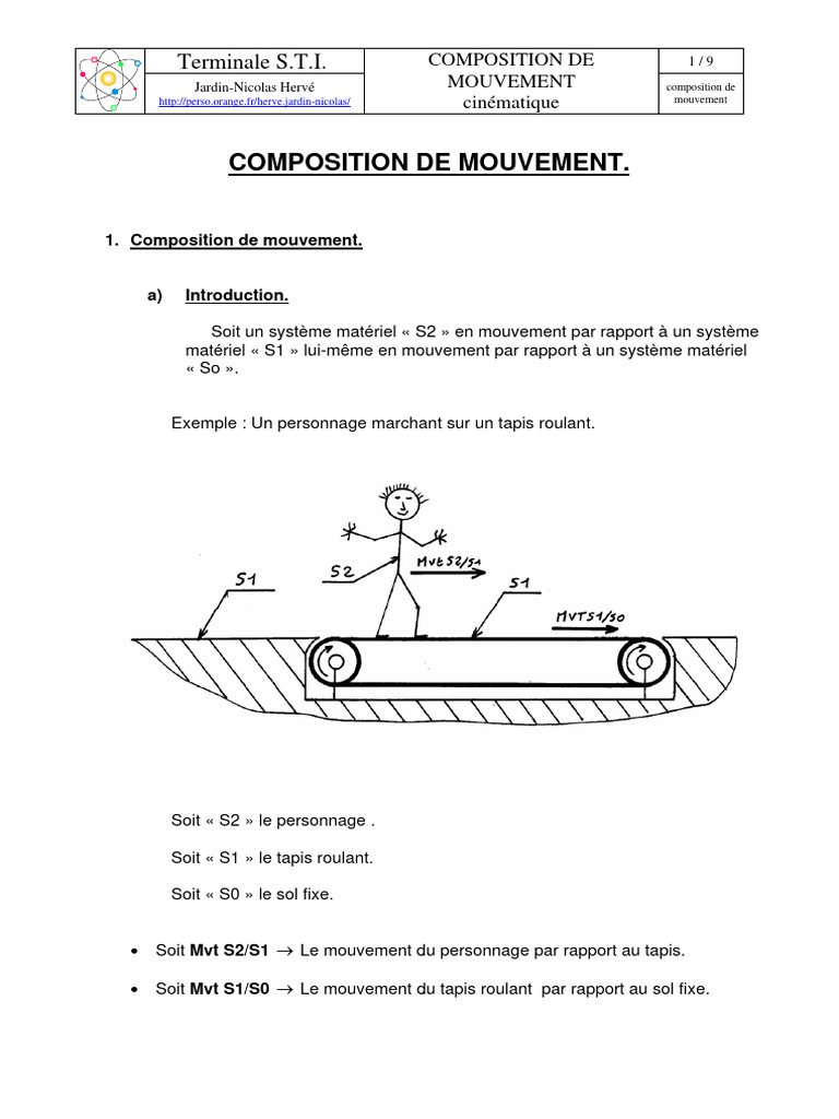 Composition de Mouvement | PDF | Mouvement de rotation | Cinématique