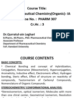 Course Title: Pharmaceutical Chemistry (Organic) - IA Course No.: PHARM 307 CR - HR.: 3