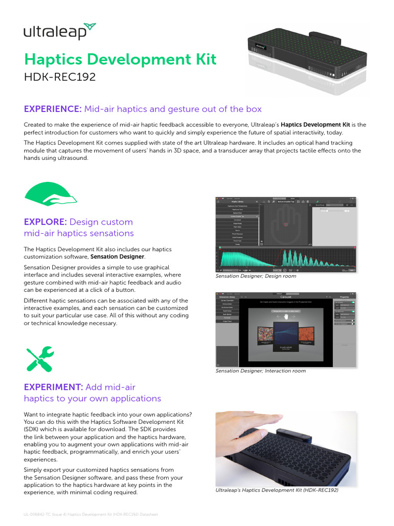 Ultraleap Haptics Development Kit Overview | PDF | Application Software ...
