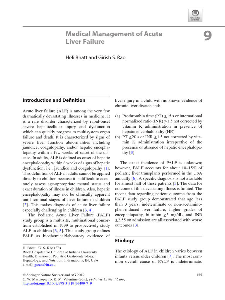 Medical Management of Acute Liver Failure | PDF | Hepatitis | Cirrhosis