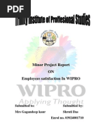 Download Satisfaction level of employees in Wipro by Shruti Das SN71451316 doc pdf