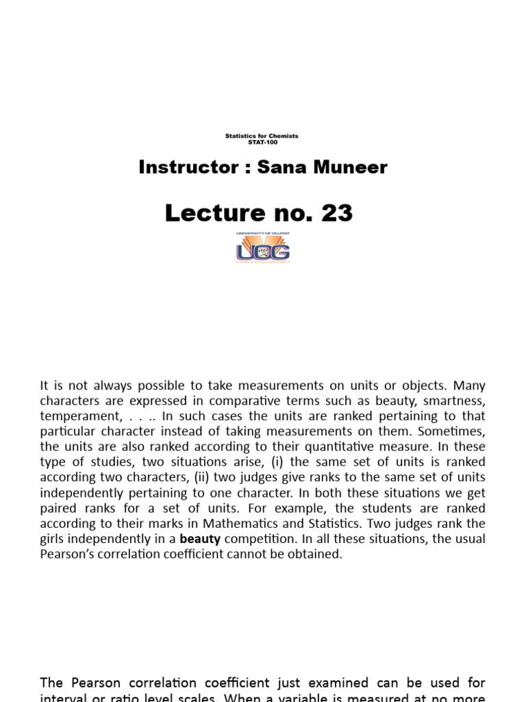 lecture-23-pdf-spearman-s-rank-correlation-coefficient-p-value