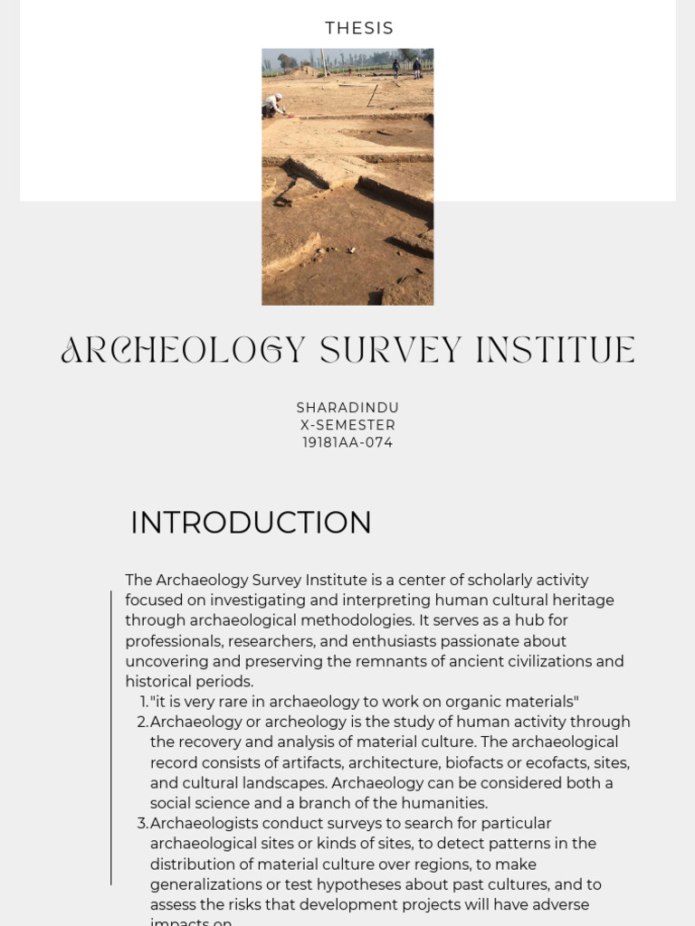 Archeology Survey Institue PDF | PDF | Archaeology | Cultural Heritage