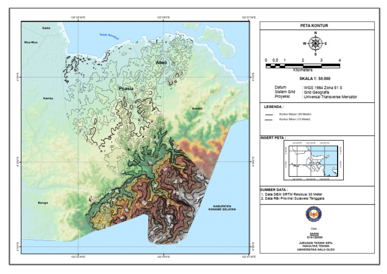 Peta Kontur Pdf Surveying Geographical Technology