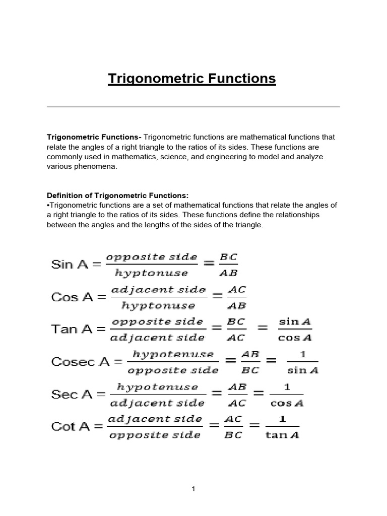 Trigonometric Functions | PDF