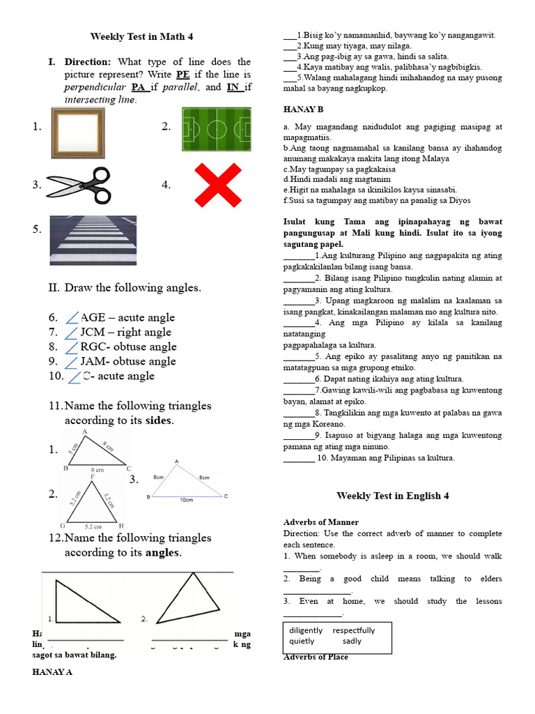 1ST Weekly Test Q3 | PDF