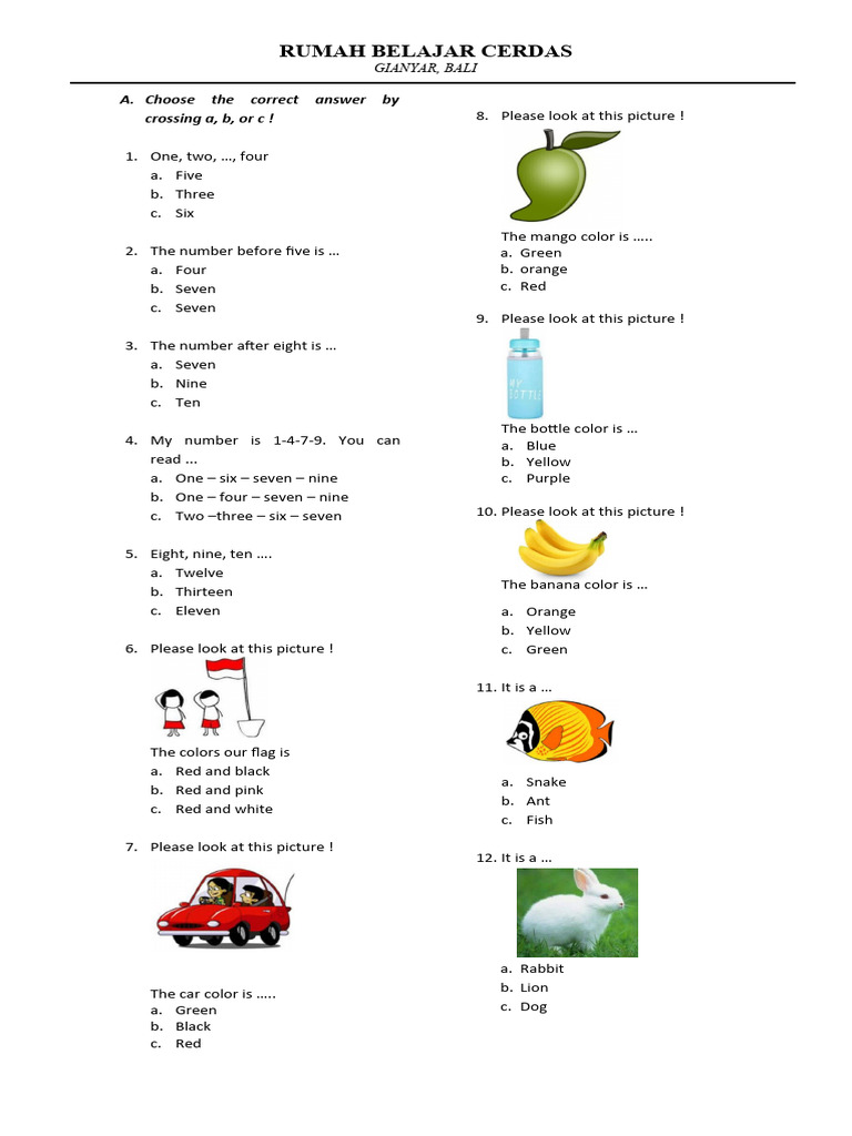 English Kelas 1 Pdf Red Color