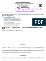 Tema Indispensable: PA: Coopero Dentro Del Aula para Aplicar Las Normas de Convivencia en Mi Entorno Escolar