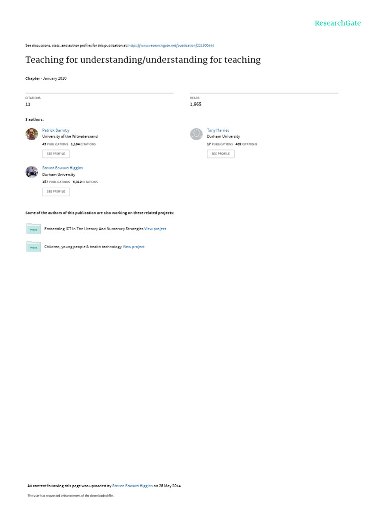 8b teaching for understandingunderstanding for teachi pdf reason