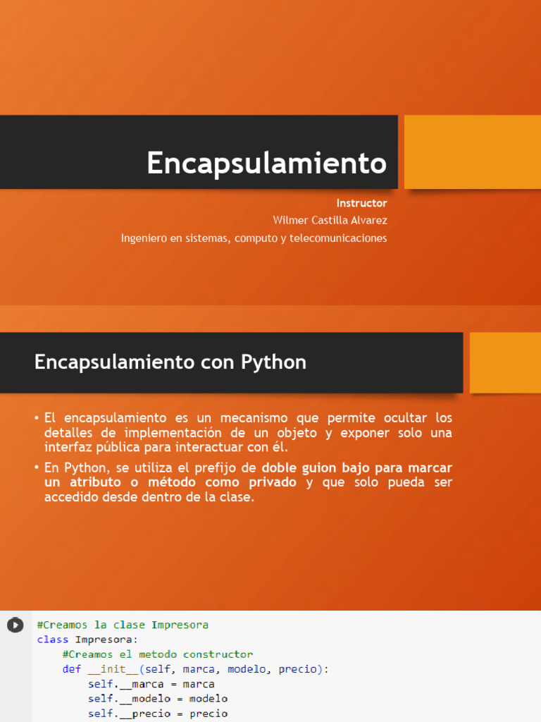 Encapsulamiento en Python: Guía Práctica | PDF