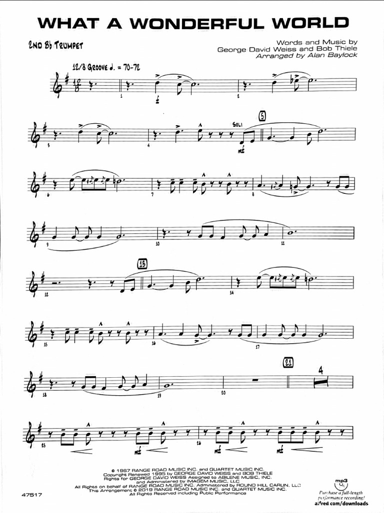 What a Wonderful World Trumpet 2 PDF