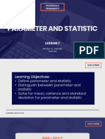 LESSON 7 Parameter and Statistic