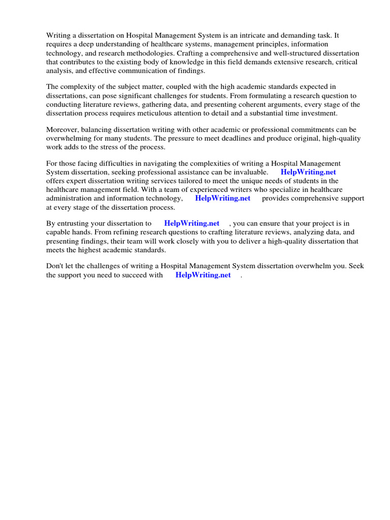 Hospital Management System Dissertation Guide | PDF | World Wide Web ...