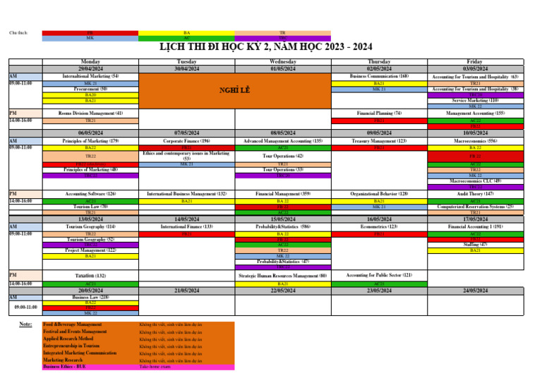 2024 Semester 2 Exam Schedule | PDF | Accounting | Business