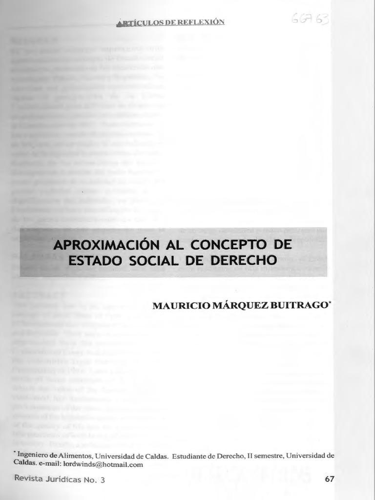 Aproximacion al concepto de estado social de derecho pdf juez