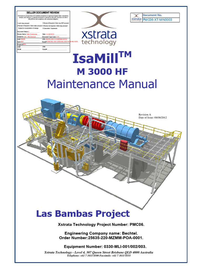 Isamill - M 3000 HF Maintenance Manual | PDF | Bearing (Mechanical) | Screw