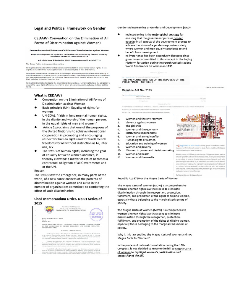 Gender Equality and Legal Frameworks | PDF | Gender Studies | Gender ...