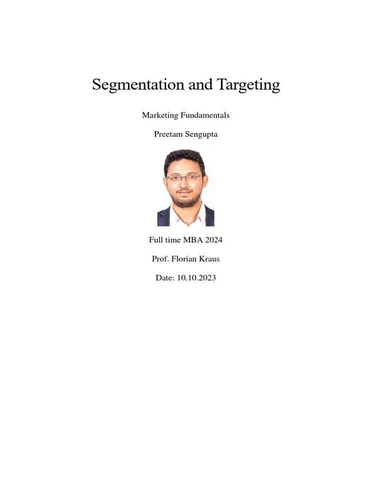 Segmentation & Targeting Marketing Fundamentals | PDF | Market ...