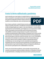 Contra La Deriva Militarizada y Punitivista