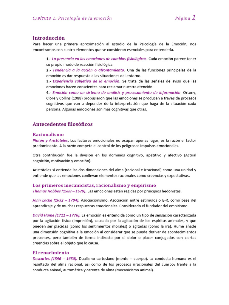 Introducción a la Psicología de la Emoción | PDF | Las emociones ...