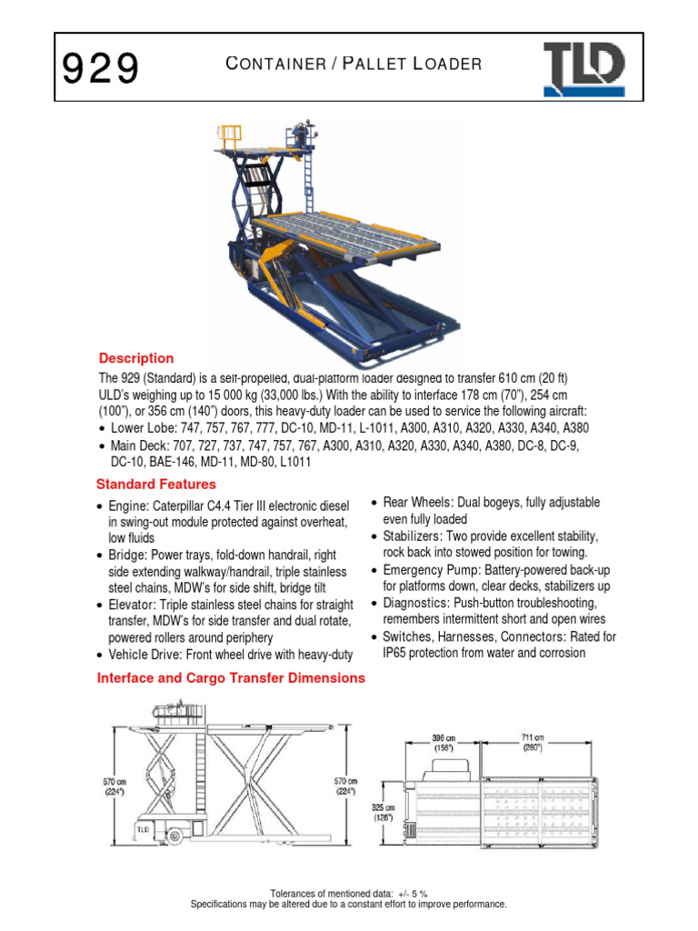 Loader 929 MDL | PDF | Brake | Elevator