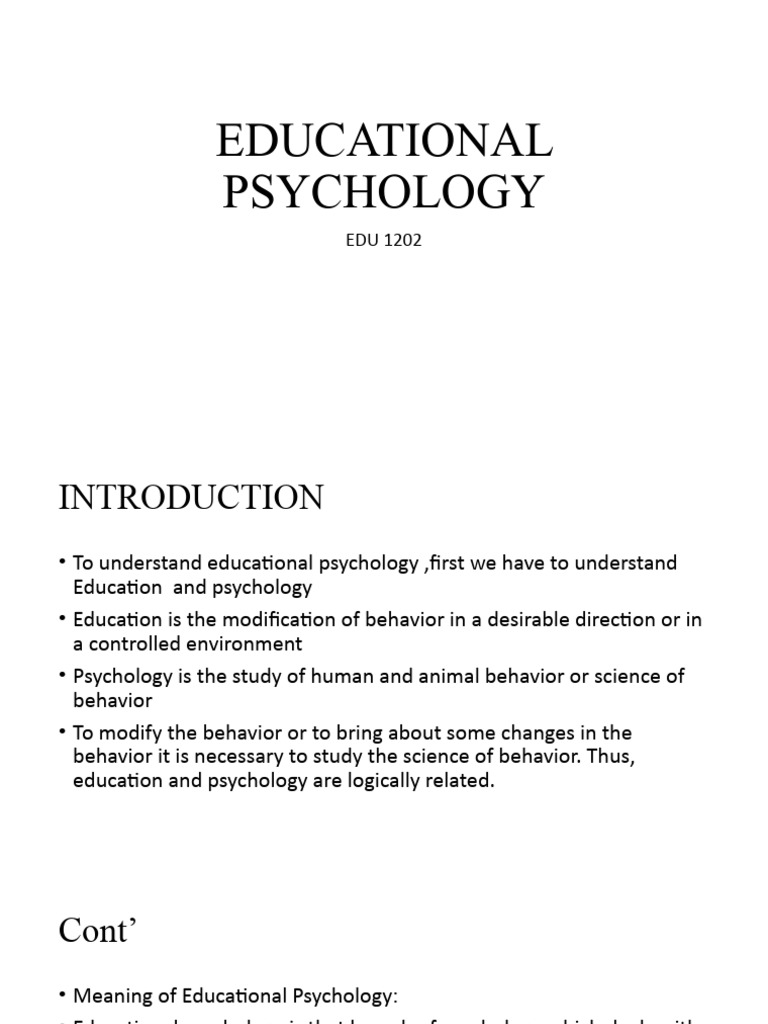 MEANING AND DEFINITION OF EDUCATIONAL PSYCHOLOGY PDF visual data 2