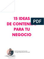 15 Ideas de Contenido para Tu Negocio