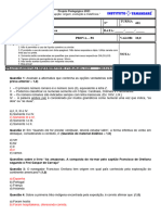 Nome: #Turma: 601 Disciplina: Língua Portuguesa DATA: - / - / - Prof: Prova - P6 VALOR: 10,0