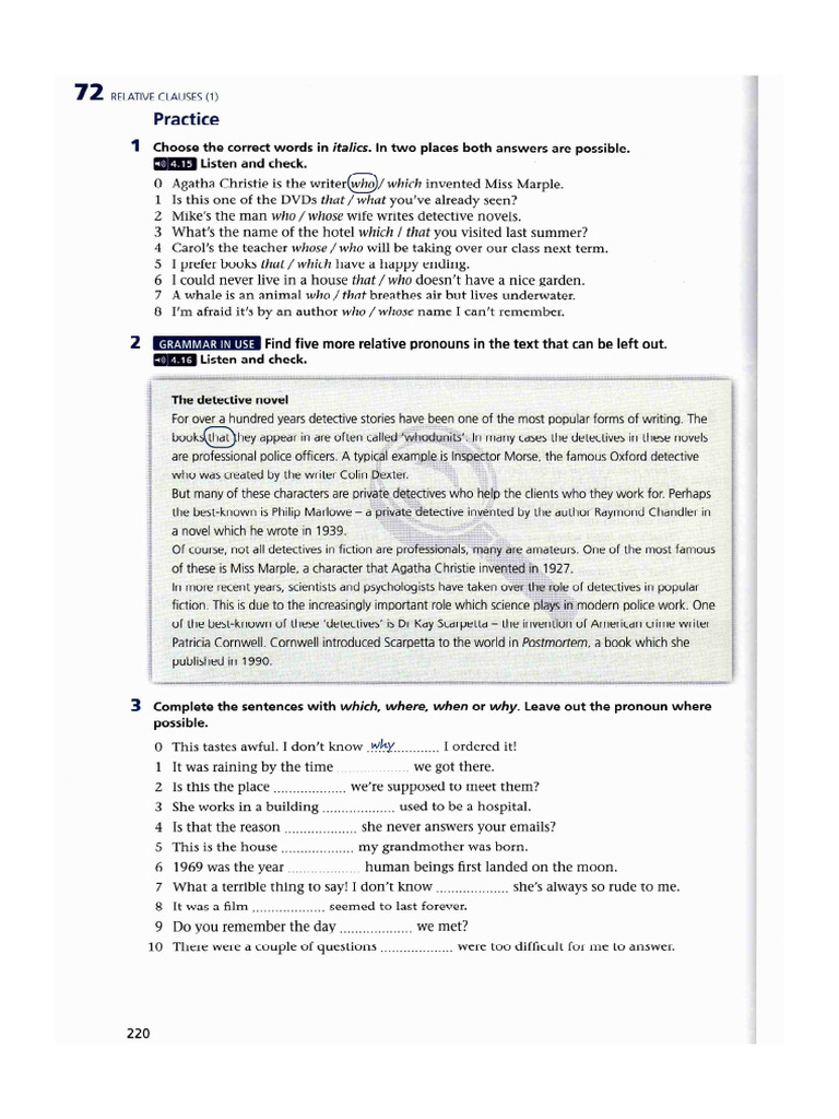 Defining Relative Clauses 1 Practice | PDF