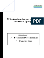 TP1 - Gestion Des Permessions, Utilisateurs, Groupes: Réalisé Par: Bouleknadel Abderrahmane Mandour Ilyass