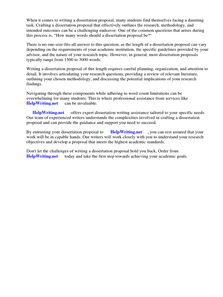 How Many Words Should a Dissertation Proposal Be | PDF | Thesis ...