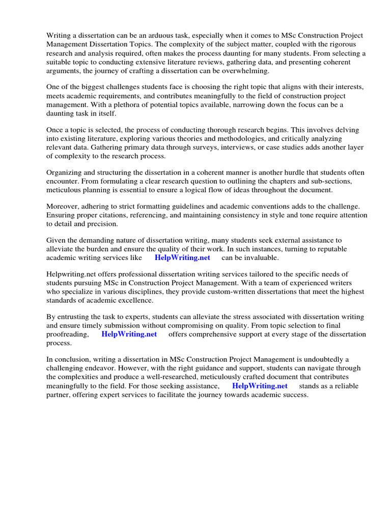 msc-construction-project-management-dissertation-topics-download-free